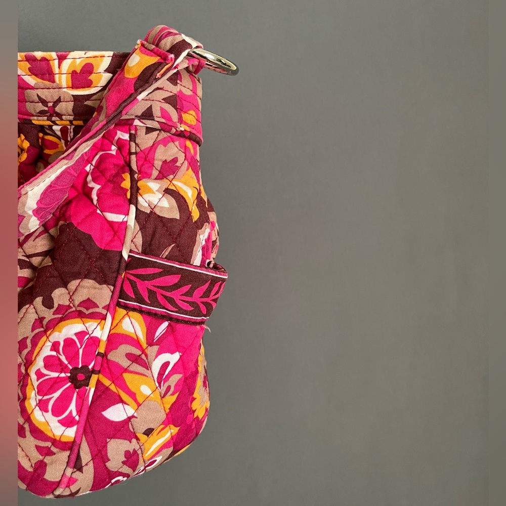Vera Bradley Carnaby Medium Pink Orange Floral Quilted Shoulder Purse Bag - Picture 8 of 13